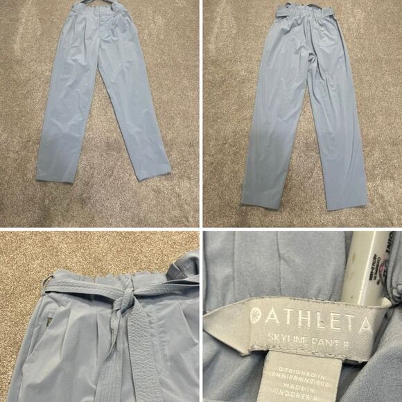 Athleta womens Skyline Paper Bag Waist Pants sz 4 pullon Spring/Summer Pant - Picture 1 of 12